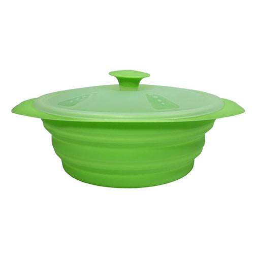 ユーロキッチン eurokitchen シリコーンおりたたみキャセロール 折りたたんだ状態で鍋敷きとしても使え..