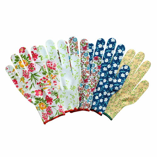 【5種×10セット】 富士商 カラフルグローブ カラフルな花模様セット 肌ざわりの良い薄手素材でフィット..