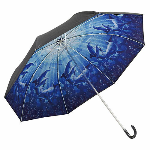ラッセン折りたたみ傘 晴雨兼用 同柄の収納袋付き ドルフィンシンフォニー ASNK50414718|雑貨・ホビー..