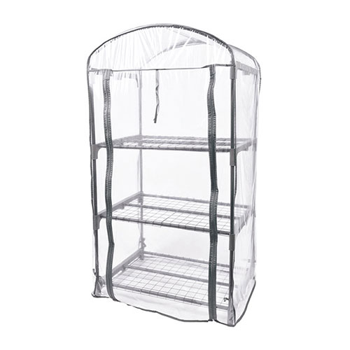 マルハチ産業 家庭用簡易温室 グリーンキーパー3段 左右別棚式で高さがある植物もまとめて置ける ASN81..