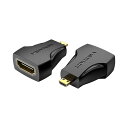 VENTION マイクロHDMI Male to HDMI Female アダプター ブラック ASNAI-2274|パソコン パソコン周辺機器 ケーブル(2)