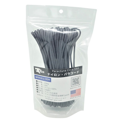リッチボンド TIGER(タイガー) S-601 パラコード ダークグレイ 30Mx4mm ASNTIGER05078|雑貨・ホビー・..