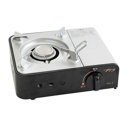 TTS 火子ちゃんコンロミニ TS21-2 コンパクトサイズ 最大2.1kW高火力 ポータブルコンロ 圧力感知安全装置 ブラック ASNKKB10300001|家電 キッチン家電 その他調理家電