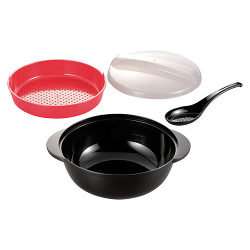 【5個セット】 チンしておいしい 麺まつり レンジ用調理鍋 【約188×227×102mm・レンゲつき】 ASN22604403X5|雑貨・ホビー・インテリア キッチン雑貨 調理器具