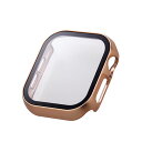 エレコム フルカバーケース Apple Watch Series 10 (42mm) プレミアムガラス 高透明 メタリックピンク ASNAW-24BFCGPPN...