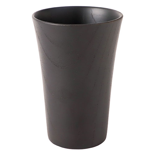 ヤマコー てまひま工房 ナツメの一口 木製カップ ビールの味を引き立てる ブラック ASNyamaco88619|雑..