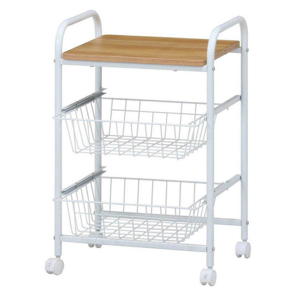 Without Caster - 収納家具 キッチンワゴン FBC−01−1 WH／NA[HJB15421]|インテリア家具 キッチン収納 ダイニング・キッチン テレビ台・収納 ワゴン 利便性 耐久性 インテリアデザイン 機能性 収納ユニット キャスター付き
