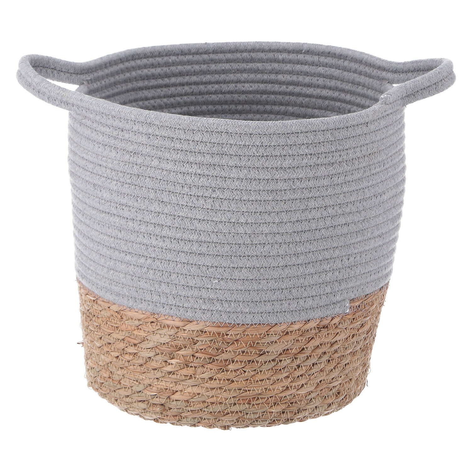 鉢カバー コットン／ガマ 7号 GY 1個箱[HJB45393]|インテリアガーデン インテリア雑貨 ガーデン&アウトドアEXPO ガーデン・室内ガーデン プランター・小物【モダンデザイン 編み込みデザイン 軽量 カフェ・店舗装飾 通気性 】