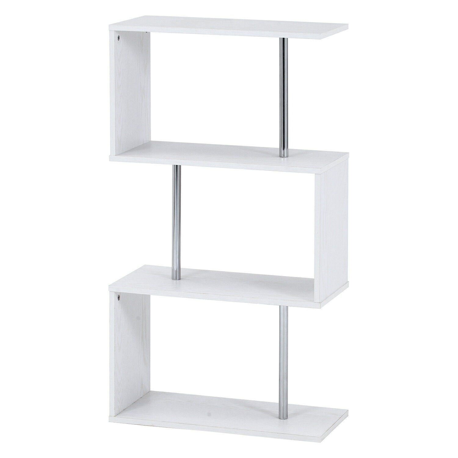 S字型ディスプレイラック3段 オーク WH[HJB51487]|ARview インテリア家具 テレビ台・収納 ラック・シェルフ リビング【収納ラック シェルフ 飾り棚 収納ラック コレクションラック 利便性 】(3.0)