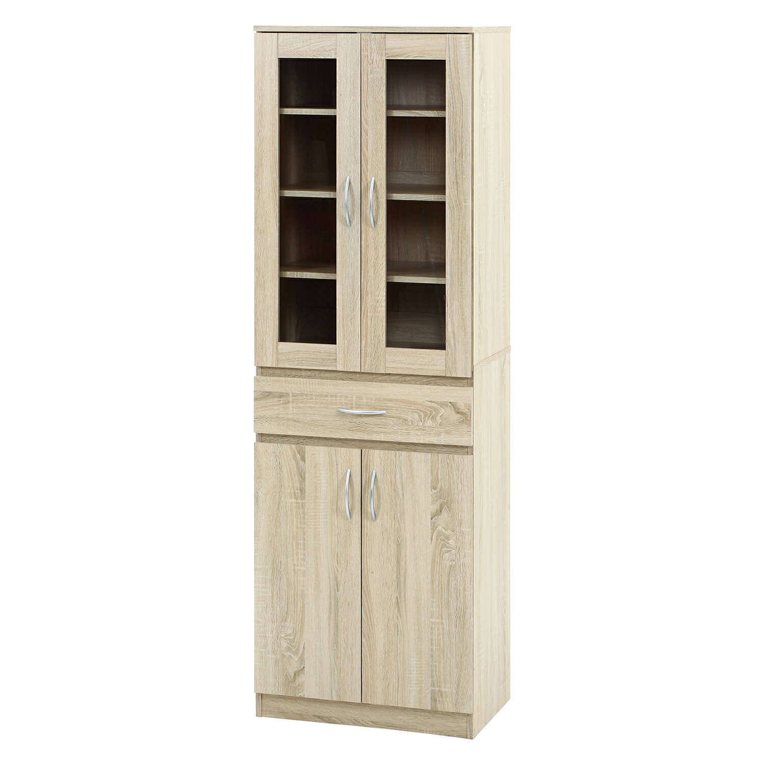 ハイキッチンキャビネット 180＊60 オーク[HJB52293]|インテリア家具 キッチン収納・キッチンワゴン ダイニング・キッチン テレビ台・収納 リビング【キッチンボード 食器棚 ハイタイプ 引き出し、扉付き 耐久性 利便性 】