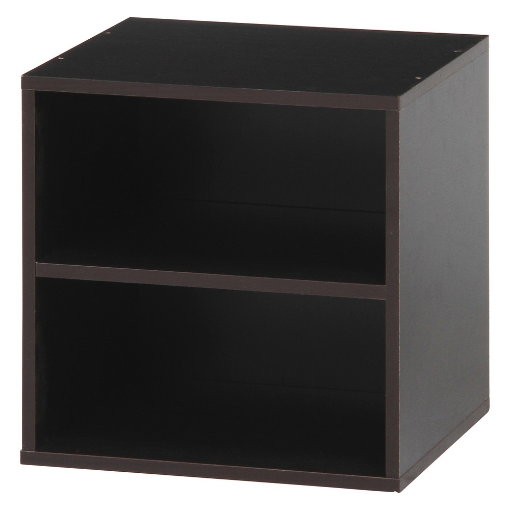 収納家具 【2個セット】 キューブボックス 棚付 ブラウン CB35SH（BR）[HJB81903]|インテリア家具 リビング 収納 書斎・ホームオフィス 本棚・カラーボックス 利便性 耐久性 インテリアデザイン 機能性 多様性 リビングルーム