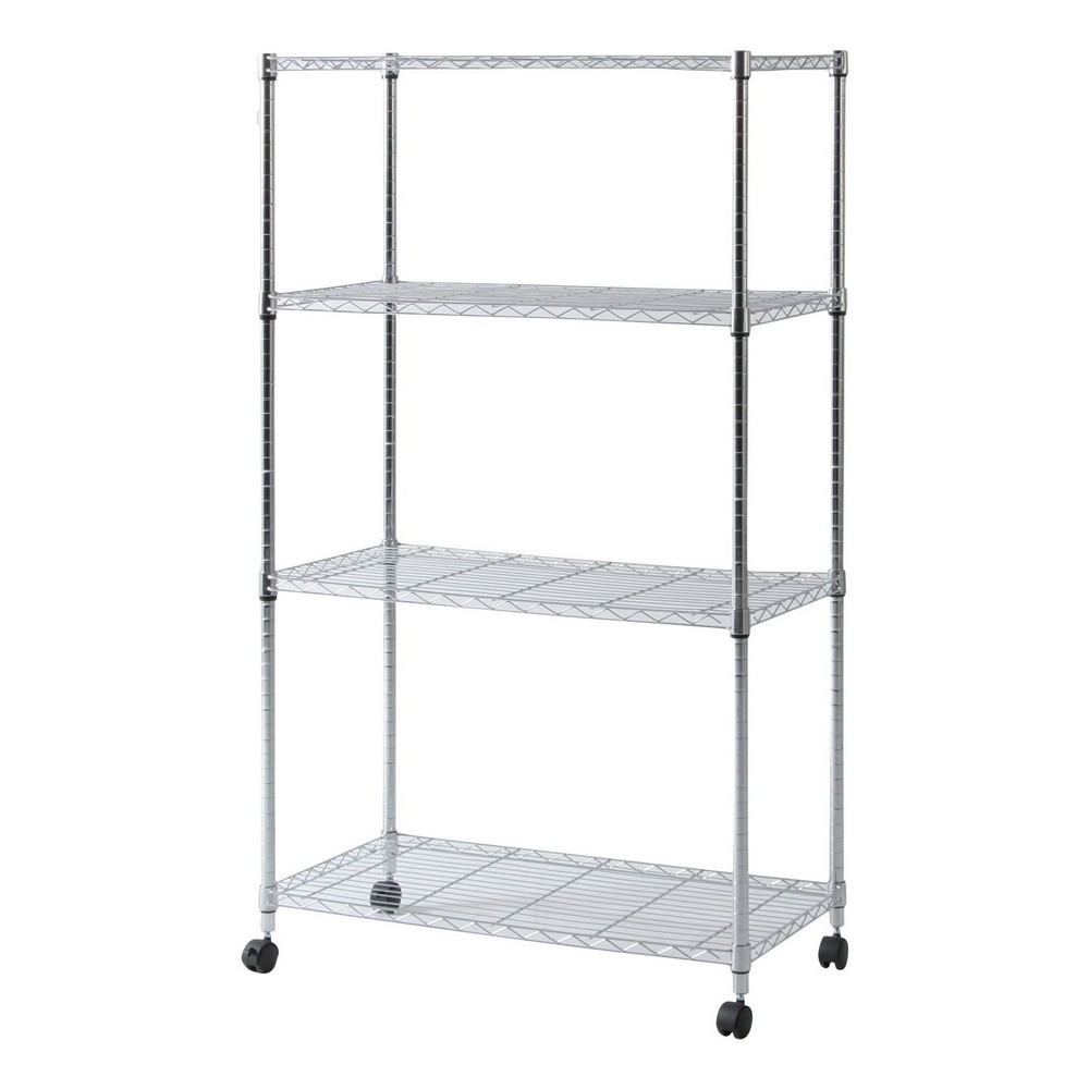 4 Type - 収納家具 メタルマルチシェルフ4段90 クロム MS−945154CR[HJB91787]|インテリア家具 ラック・シェルフ オフィス家具 ・オフィス収納 ・キャビネット 収納棚 利便性 耐久性 オープンラック インテリアデザイン 機能性