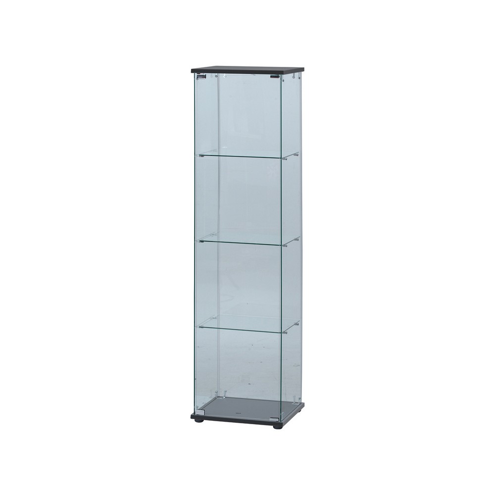 Showcases - ガラスコレクションケース（クリア）4段 TMG−G130[HJB98880]|インテリア家具 コレクションケース テレビ台・収納 リビング収納 寝室・ベッドルーム 飾り棚 コレクションボックス ブラック