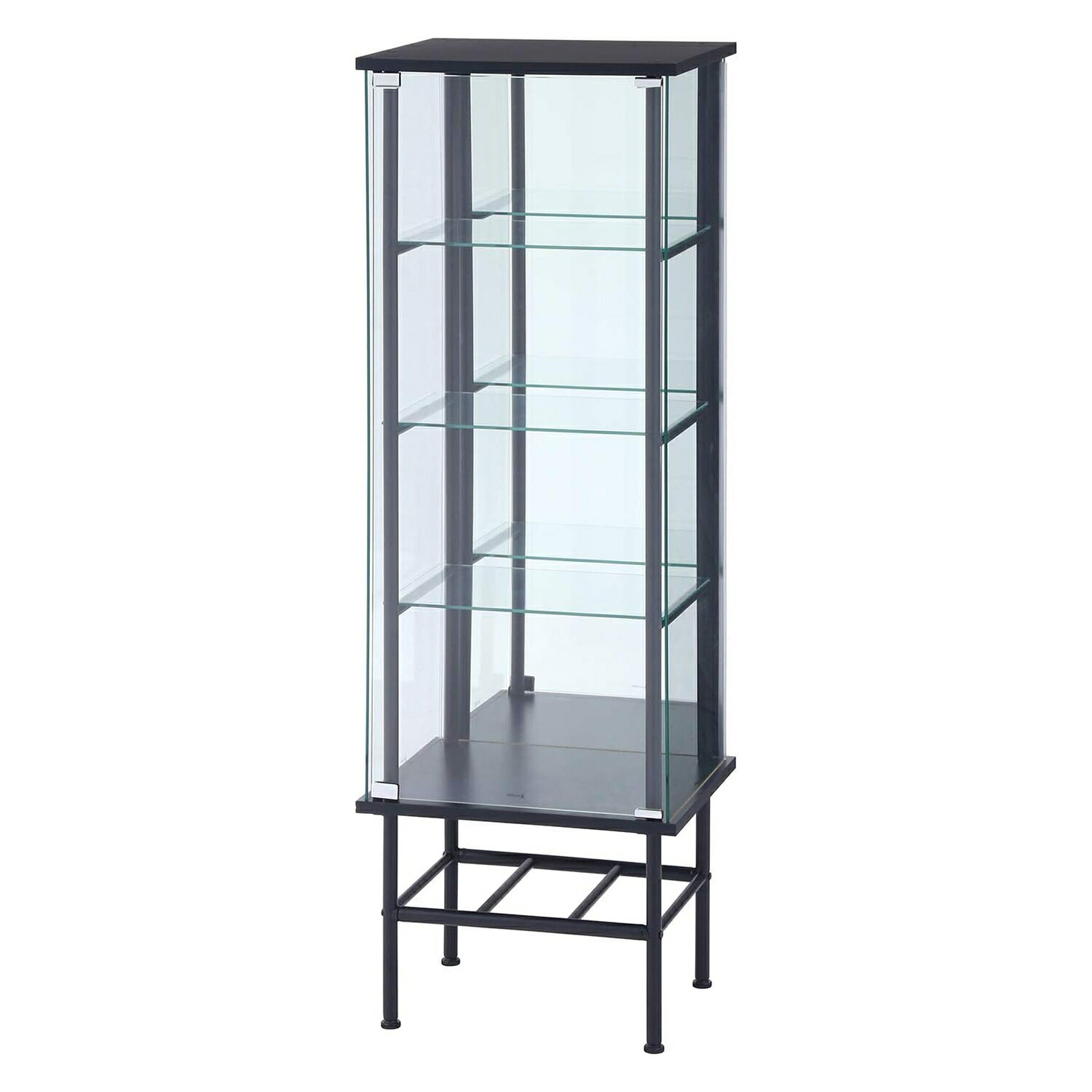 樂天商城 - レグラス コレクションケース スタンド 4段 ミラータイプ BK[HJB99499]|インテリア家具 コレクションケース テレビ台・収納 収納 寝室・ベッドルーム