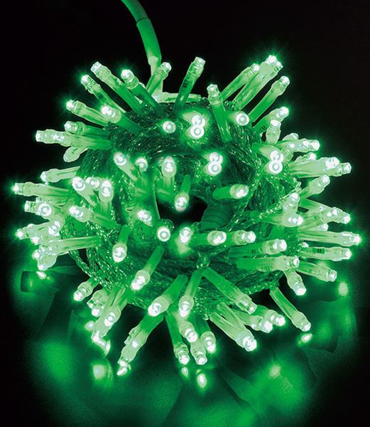 全長1000cm 耐水 100球 広角型ネオLEDグリーンライト/クリアコード(常点灯/コネクター付き) [ONSPALI61..
