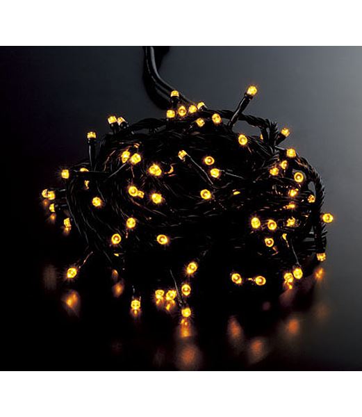 全長1000cm 耐水 100球 広角型スーパーLEDアンバーライト/ブラックコード(コネクター付き)[ONSPALI61051] 送料無料 |イルミネーション ライト 照明 LED クリスマス装飾 装飾 デコレーション オーナメント 飾り 店舗装飾 イベント 飾り付け クリスマスツリー電飾 Christmas