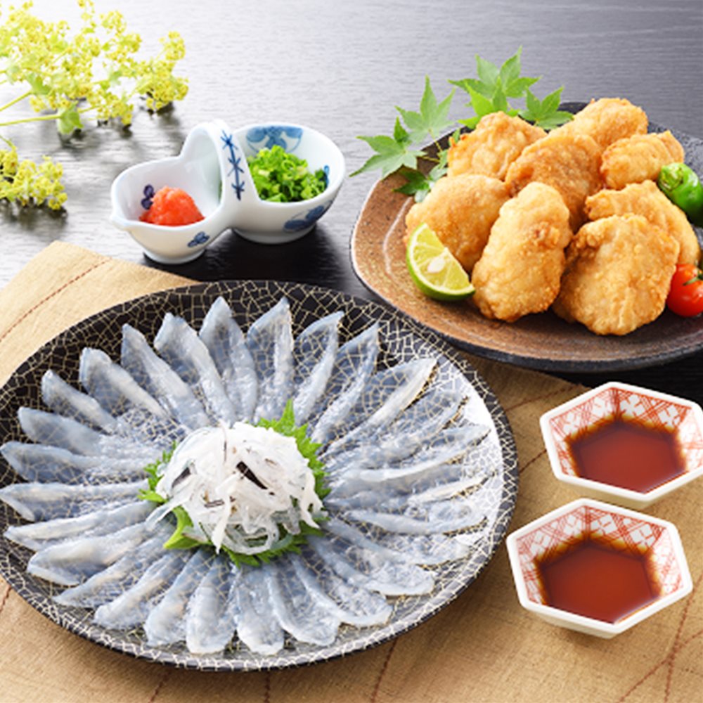 ふく料理 とらふぐ刺身・まふぐ唐揚セット 惣菜 SHS0480007 |水産加工品 刺身 ふぐ お歳暮 父の日 特産品