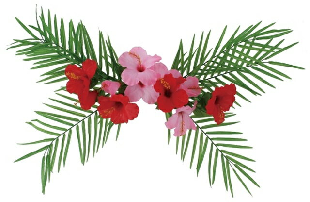 ハイビスカスヤシハンガー[MRS12-07309]|造花 フェイクグリーン 人工植物 デコレーション 店舗装飾 飾り 飾りつけ 飾り付け 装飾 ハイビスカス ヤシ ハンガー【イベント用品 アレンジメント資材 インテリア 】