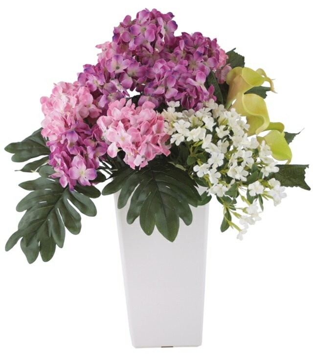 あじさいアレンジ[MRS18-04613]|造花 フェイクグリーン 人工植物 デコレーション 店舗装飾 飾り 飾りつけ 飾り付け 装飾 あじさい アジサイ 紫陽花 パープル【イベント用品 フラワーギフト インテリア 】