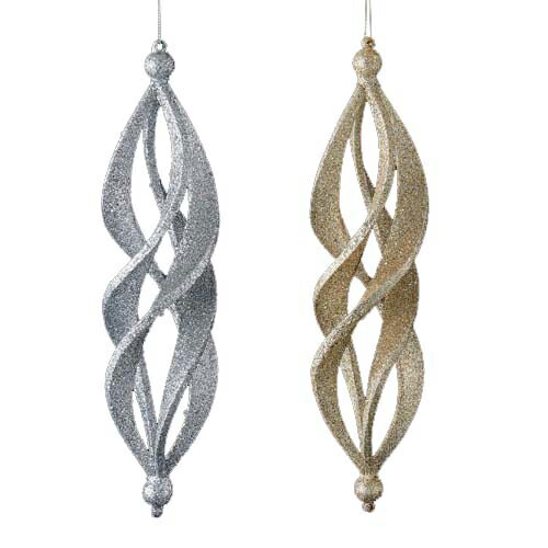 25cm シャイニーツイストフィニアル[ONSTOFN6180] |造花 フェイク 人工観葉植物 クリスマス 装飾 デコ..