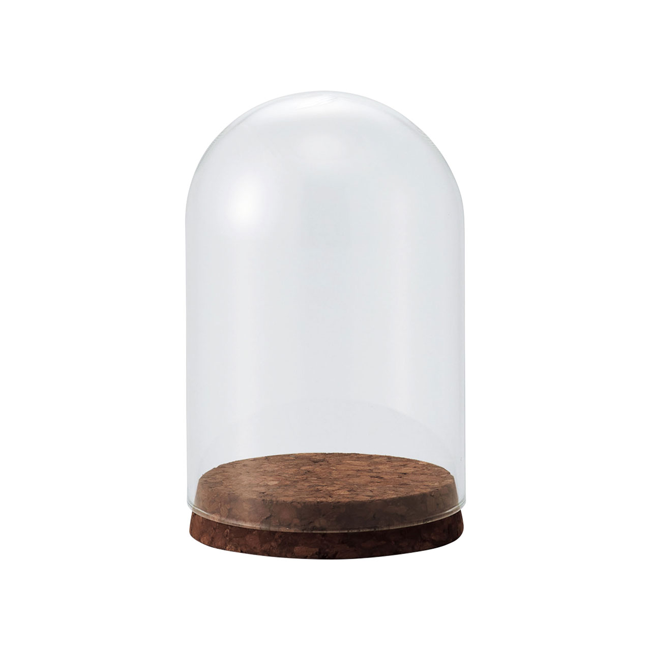 花器（ガラス） Glass Dome with Cork＿7．5Φ12H DARK BROWN 1BOX[TDLCC777431-028]|花器 ベース ガラス【フラワーベース ガラス製 半透明 インテリア装飾 ディスプレイ 店舗装飾 アーティフィシャルフラワー対応 】