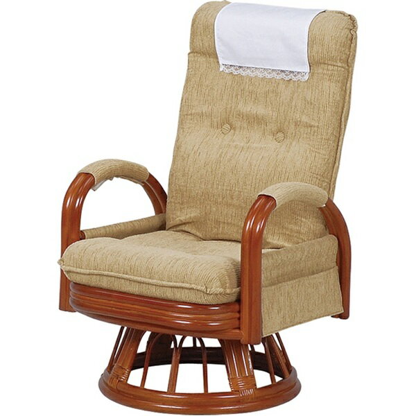 ギア回転座椅子ハイバック ライトブラウン[THU2101748200]|インテリア 寝具 椅子 収納 イス チェア 座椅子 籐 リクライニング 耐久性 利便性 シンプルデザイン 機能性 多用途 ダイニング 軽量 コンパクト 和風インテリア