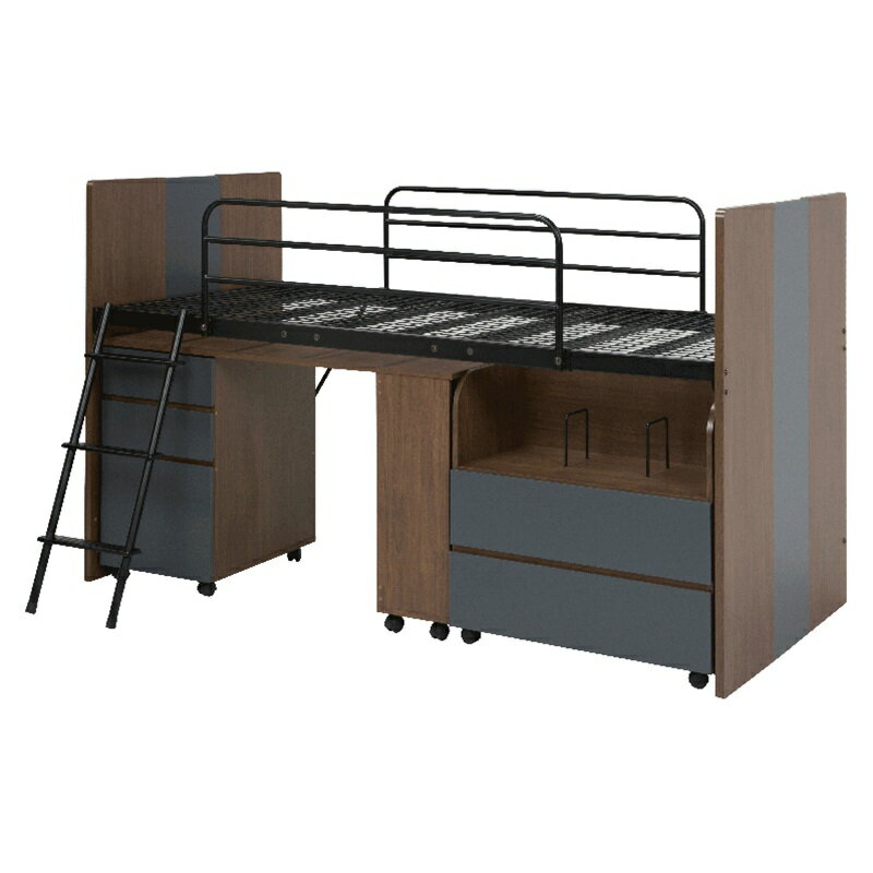 システムベッド ブラウン[THU2102020800]|インテリア 寝具 収納 収納家具 ベッド ロフトベッド ワゴン ..