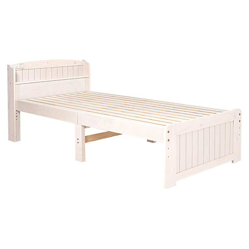 シングルベッド ホワイトウオッシュ[THU2102067900]|インテリア 寝具 収納 収納家具 ベッド ベッドフレーム すのこベッド 耐久性 利便性 シンプル 機能性 お洒落デザイン ベッド 汎用性 通気性 寝室インテリア