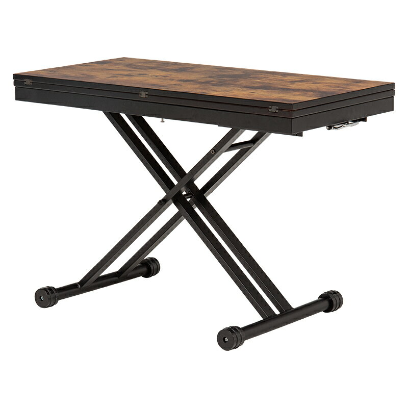 エクステンション昇降テーブル ダークブラウン[THU3000000773]|サイドテーブル ヴィンテージ調 ガス圧..