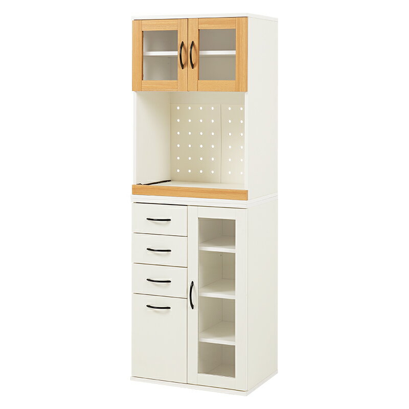 キッチンキャビネット Dタイプ/ホワイト[THU3000002908]|キッチン収納棚 食器棚 2口コンセント付 家電..