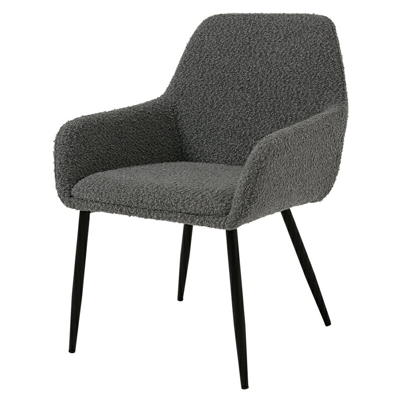 【2個セット】ダイニングチェア ダークグレー[THU3000003899]|ダイニング用椅子 ブークレ生地 椅子 ダイニング お洒落デザイン