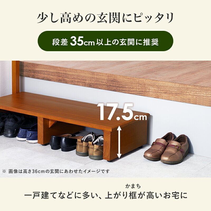 手すり付き玄関踏み台（片側手すり・ワイド） 片側手すり・ワイド[THU3000003295]|...