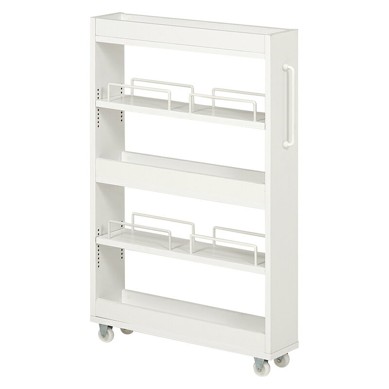 隙間収納ワゴン ホワイト[THU3000004196]|インテリア・寝具・収納 収納家具 キッチン収納 キッチン隙間収納【すき間収納,スリムワゴン,キッチンワゴン,収納ワゴン,キャスター付きワゴン,隙間ラック,スリムラック,ランドリー収納 】