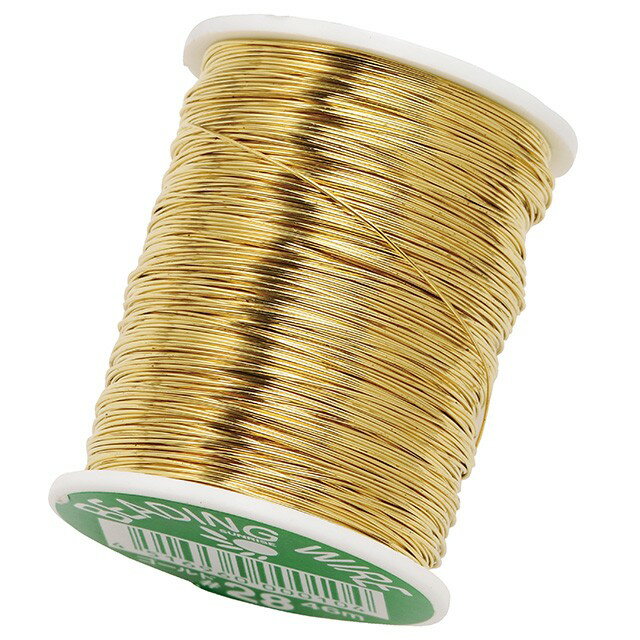 糸針金＃28 ＃18　ゴールド 12巻セット 資材 ワイヤー類 糸針金 クラフトワイヤー [TDLAW002846-018] ..