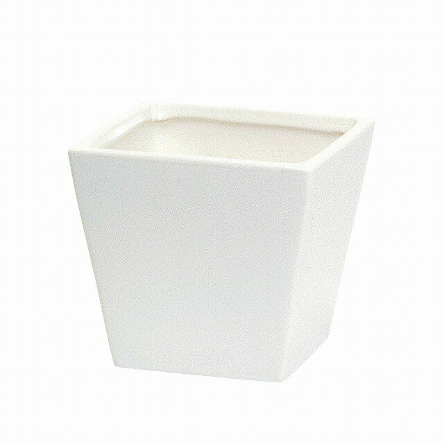 口6．5XH6．0cm カラーベーススクエアS ＃100　シャイニーホワイト 花器 ベース 花器（陶器） 陶器 [TD..