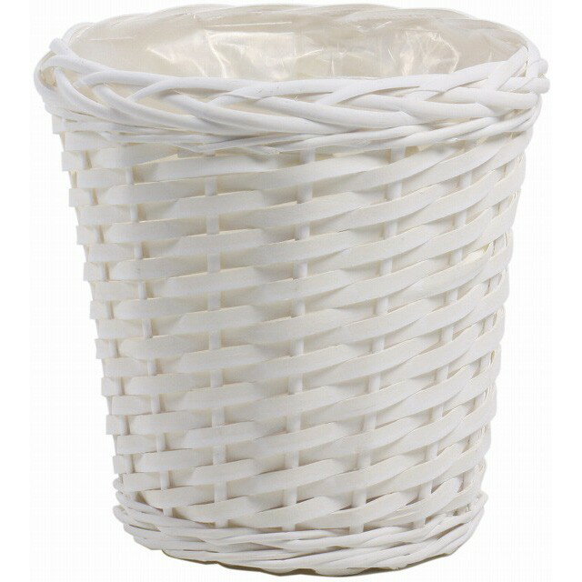 柳＆ウッドバスケット ケンガイ6号用 WT 白 花器 かご [TDLKA31806K-00W] 代引決済不可|鉢カバー ベース ナチュラル素材 バスケット 造花 フラワー 花資材 花かご アレンジメント用品 フラワーアレンジメント 花材 インテリア おしゃれ 店舗装飾 飾り付け 花入れ カゴ