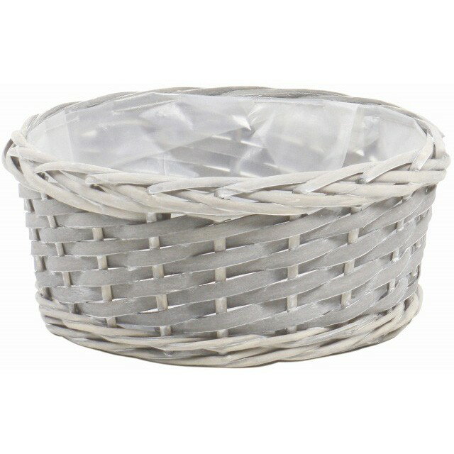 柳＆ウッドバスケット 寄せ鉢3．5号用 GY 灰色 花器 バスケット [TDLKA318205-00G] 代引決済不可|ベース ナチュラル素材 かご 造花 フラワー 花資材 花かご アレンジメント用品 フラワーアレンジメント 花材 土台 インテリア おしゃれ 店舗装飾 飾付け 材料 花入れ