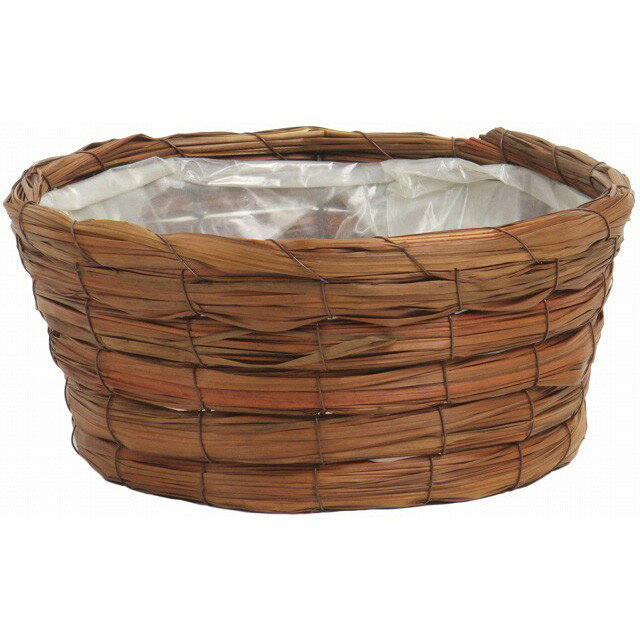 φ25×H11 グラスバスケット寄せ鉢3．5号用BN 茶 花器 鉢 [TDLKA372205-00B] 代引決済不可|ベース ナチュラル素材 バスケット かご 造花 花資材 花かご アレンジメント用品 フラワーアレンジメント インテリア おしゃれ 店舗装飾 飾付け 花入れ フラワーベース