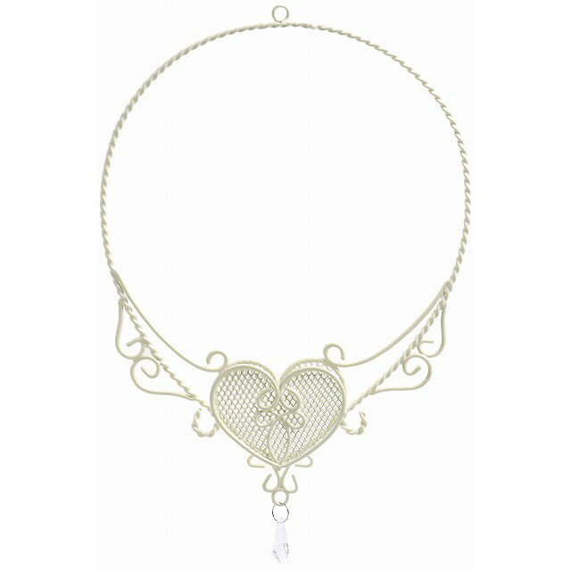 ワイヤーネックレス WT 白 花器 飾り フラワースタンド オブジェ ベース ワイヤー素材 ワイヤーベース ..