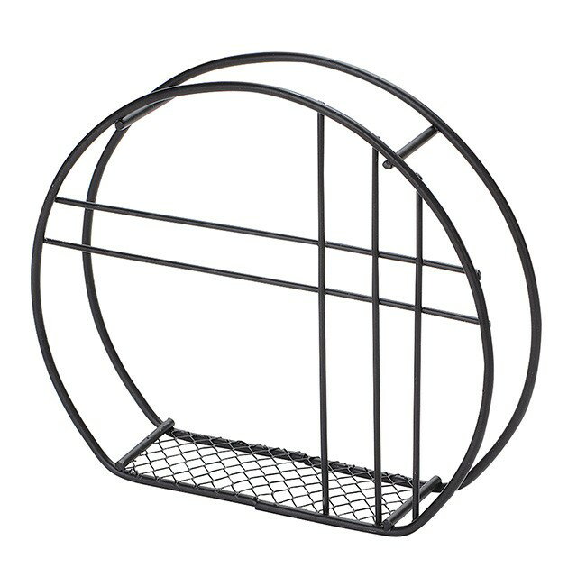 ワイヤー満月 ＃B　黒 花器 フラワースタンド オブジェ ベース ワイヤー素材 ワイヤーベース [TDLKA615..