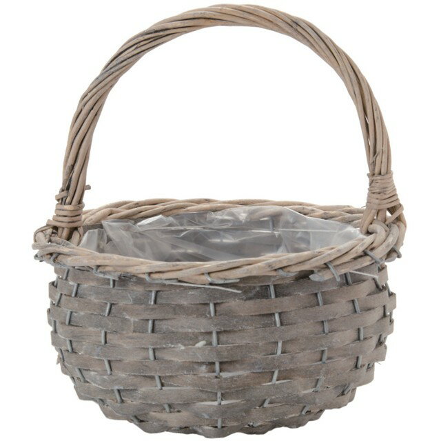 約Φ21H11TH23cm パニエオージェL ＃15　グレー 花器 ベース ナチュラル素材 バスケット かご [TDLKF003..
