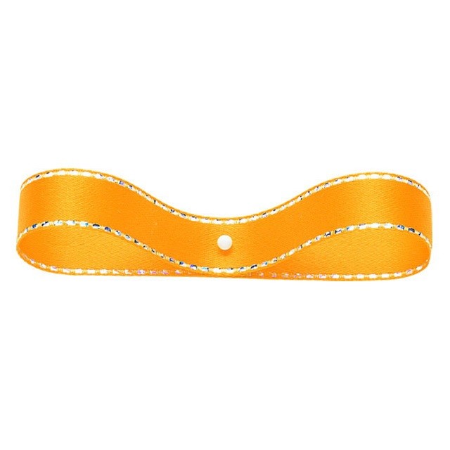 グリッターWサテン12mm 3　パンプキン リボン ラッピング 包装資材 リボン チェック ストライプ 柄もの..