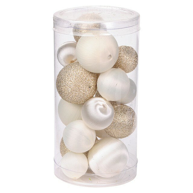 シャンパンサテンボールミックス デコレーション オーナメント 置物 クリスマスボール [TDLXO001840] 代引決済不可|店舗装飾 飾り付け ディスプレイ インテリア クリスマス装飾 ボール 18個入り