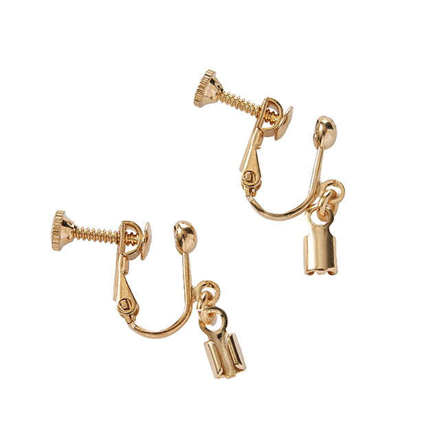 ひも留め付きイヤリング ＃18　ゴールド 開きタイプ2mmW1．7×H1．8cm 資材 アクセサリー関連資材 金具 ..