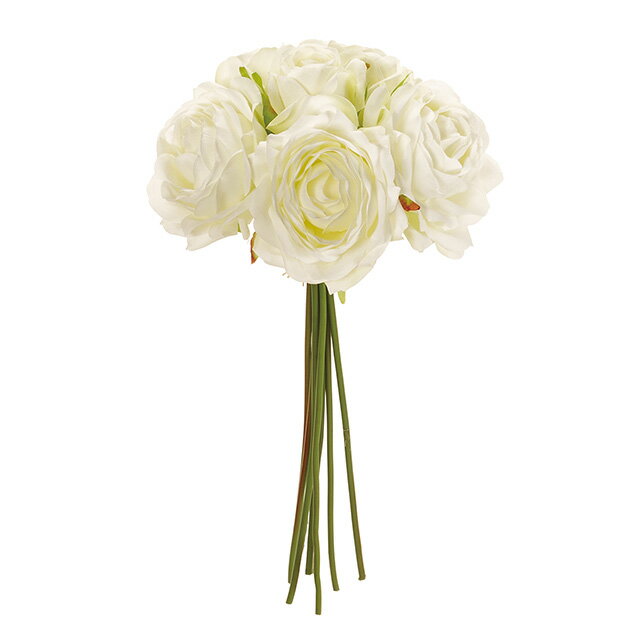35cm パルファンローズブーケ ＃1　CREAM｜ アーティフィシャルフラワー 造花 ローズ バラ ばら 薔薇 [TDLFM001765-001]