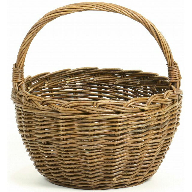 XH18．0XTH34．0XΦ31．0 ブラックウィロー丸手付L 花器 ベース ナチュラル素材 バスケット かご [TDLKA..