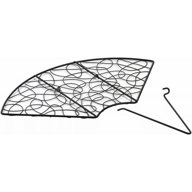 ワイヤー扇L　折りたたみ B 花器 フラワースタンド オブジェ ベース ワイヤー素材 ワイヤーベース [TDLKA615125-00B]|装飾 飾り付け 店舗装飾 インテリア ディスプレイ アイアンスタンド W36×D15×H19cm ブラック 黒 お正月 正月