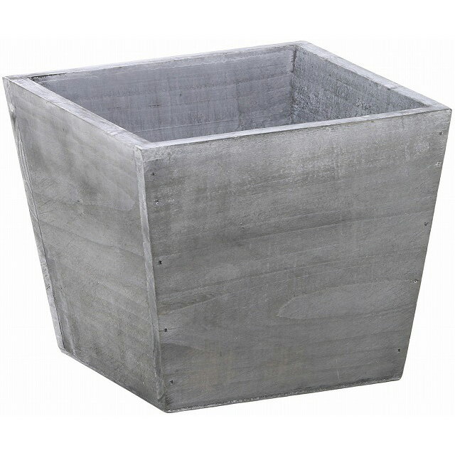 L付木製アンティーク角ダ鉢4号用グレー 灰色 花器 ベース ナチュラル素材 バスケット かご [TDLKA73840..