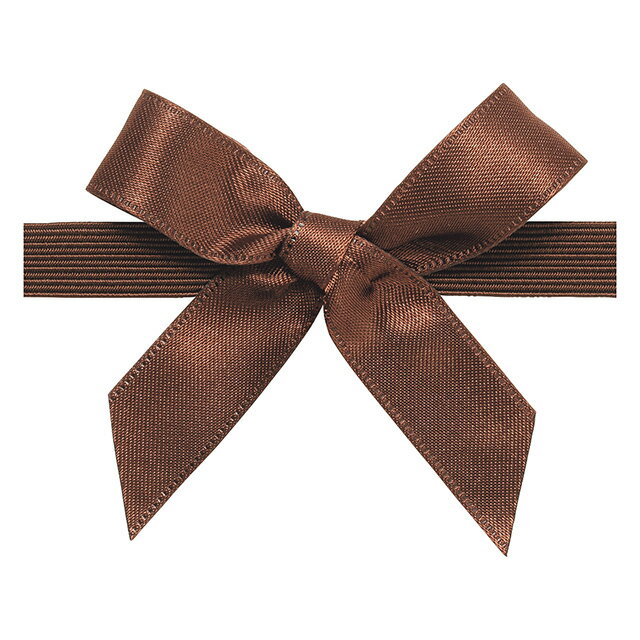 クイック・ゴムリボン 約6cm×約6cm（25コ入り） 6 チョコレート リボン ラッピング 包装資材 パッケージ [TDLRT092831-006]|装飾 ギフト プレゼント 贈り物 ゴム