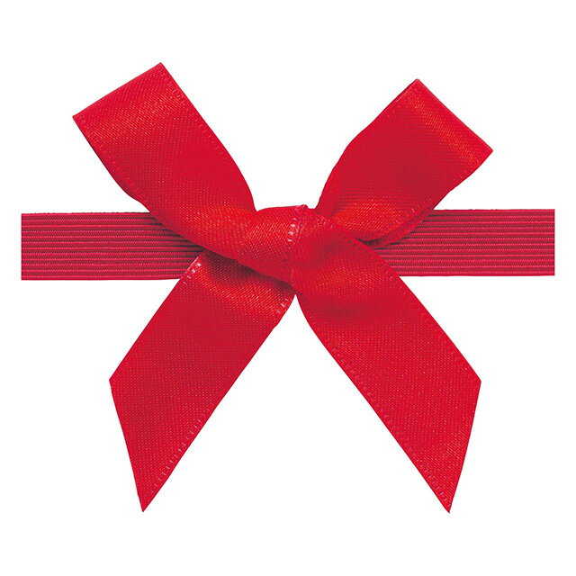 クイック・ゴムリボン 約6cm×約6cm（25コ入り） 54 ディープレッド リボン ラッピング 包装資材 パッケージ [TDLRT092831-054]|装飾 ギフト プレゼント 贈り物 ゴム